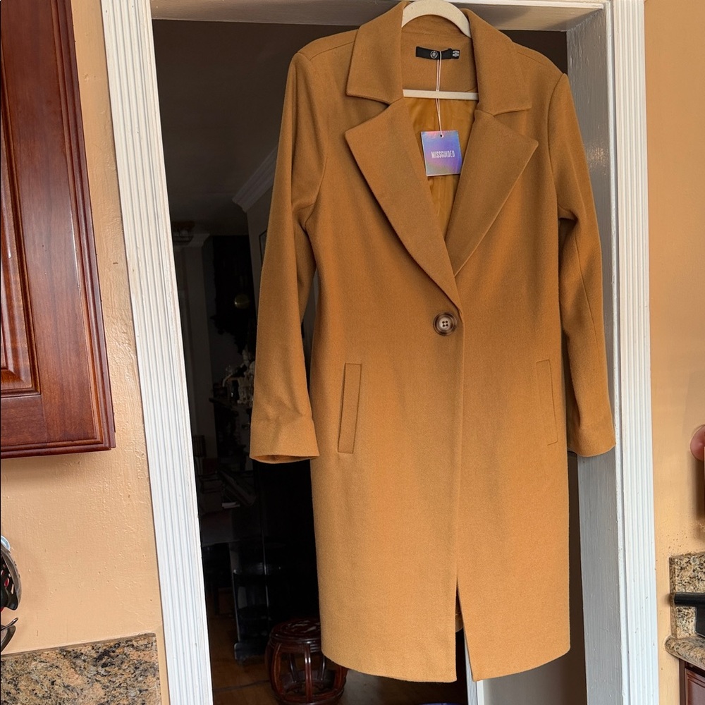 Missguided Camel Trench Coat Like New( Only worn once)
